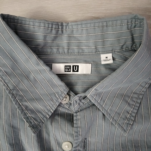 Uniqlo U Long Sleeve Shirt Grey Medium - Picture 2 of 5
